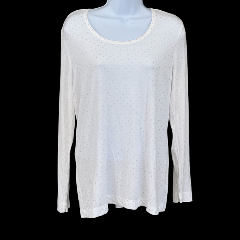 Chico's Touch of Cool dot print layering tee, size 2 (12-14), like new